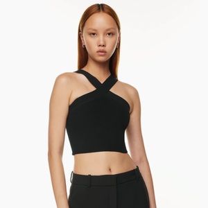 🧋sculpt knit criss cross tank